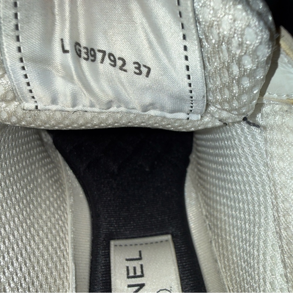 Chanel Women's Sneakers 37 in White and Silver with original box.(Pre-Loved) - Picture 8 of 9